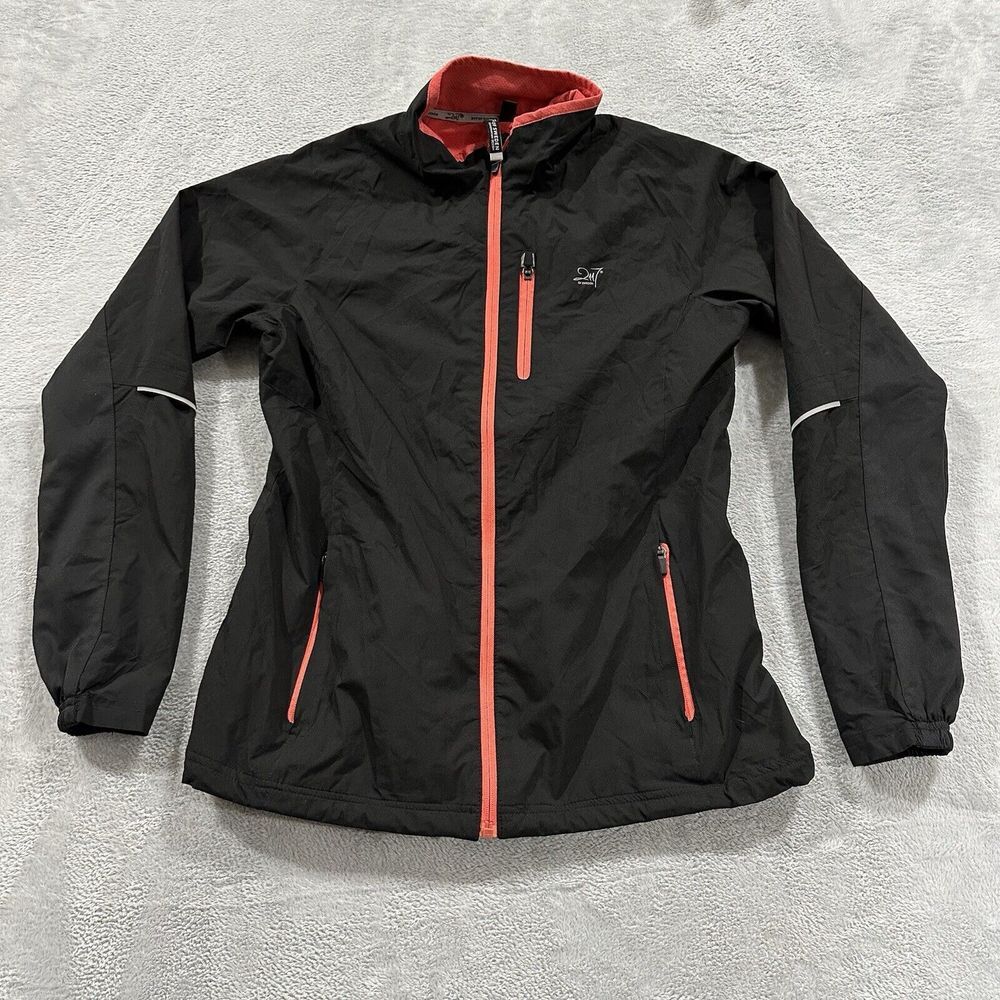2117 Of Sweden Full Zip Windbreaker Jacket Women XL Hooded Black